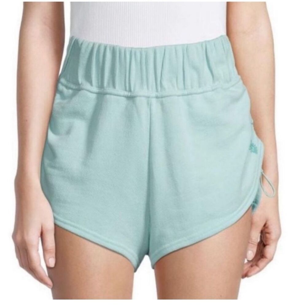 Free People FP Movement 100% Cotton Cinched Shorts in Blue Clear Skies Size M